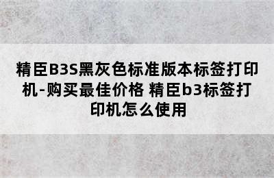 精臣B3S黑灰色标准版本标签打印机-购买最佳价格 精臣b3标签打印机怎么使用